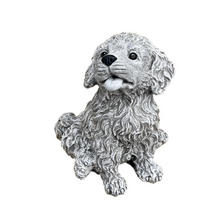 STEINFIGUR Labradoodle Charly groß frostfest – niedlicher Doodle-Welpe Gartendeko Steinguss - Grau, Stein (30/37/30cm) - stoneandstyle