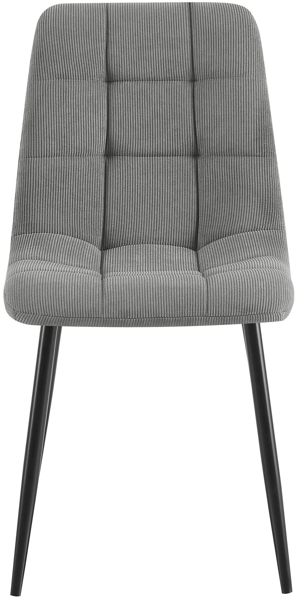 ESSZIMMERSTUHL 2er Set Fanor Cord Grau Wohnzimmerstuhl - Grau, Textil (45/84/55cm) - DELUKE