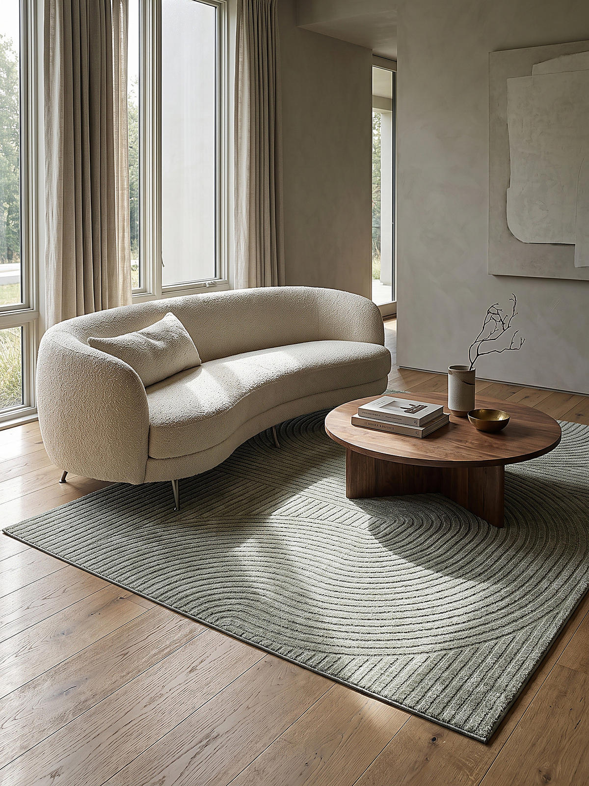 TEPPICH Kurzflor CETINA Geometrisch Polypropylen-Polyester Grün 80 x 150 cm - Grün, Textil (80/150cm) - KADIMA DESIGN