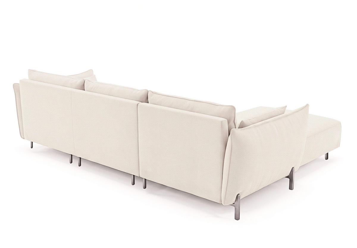 GARTENECKSOFA für Terrasse und Garten, Stoff Sunlight, Ecru, Links, SUNMEE - Ecru, Holz (238/90/165cm) - Kaiser Möbel