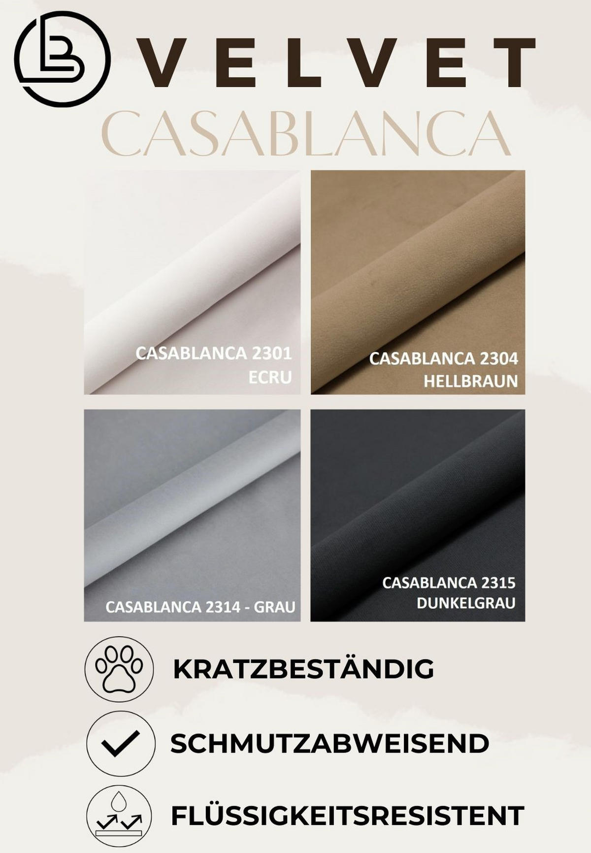 BOXSPRINGBETT HUGO, 160 x 200 cm, Bettkasten, H4, ecru - Ecru, Textil (160/200cm) - Labett