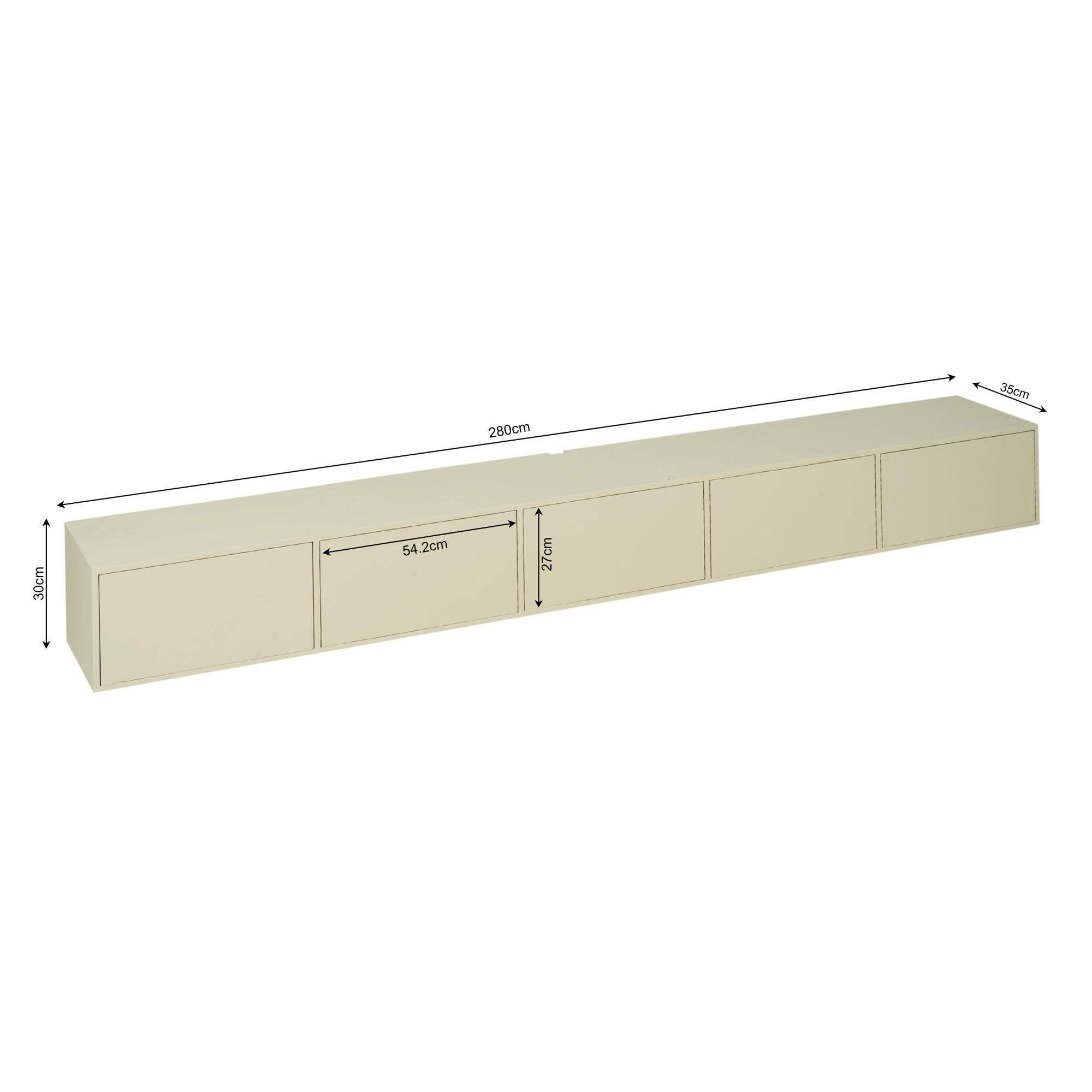 TV-MÖBEL Vision Beige 30/280/35 cm - Beige, Holz (280/35/30cm) - Starfurn