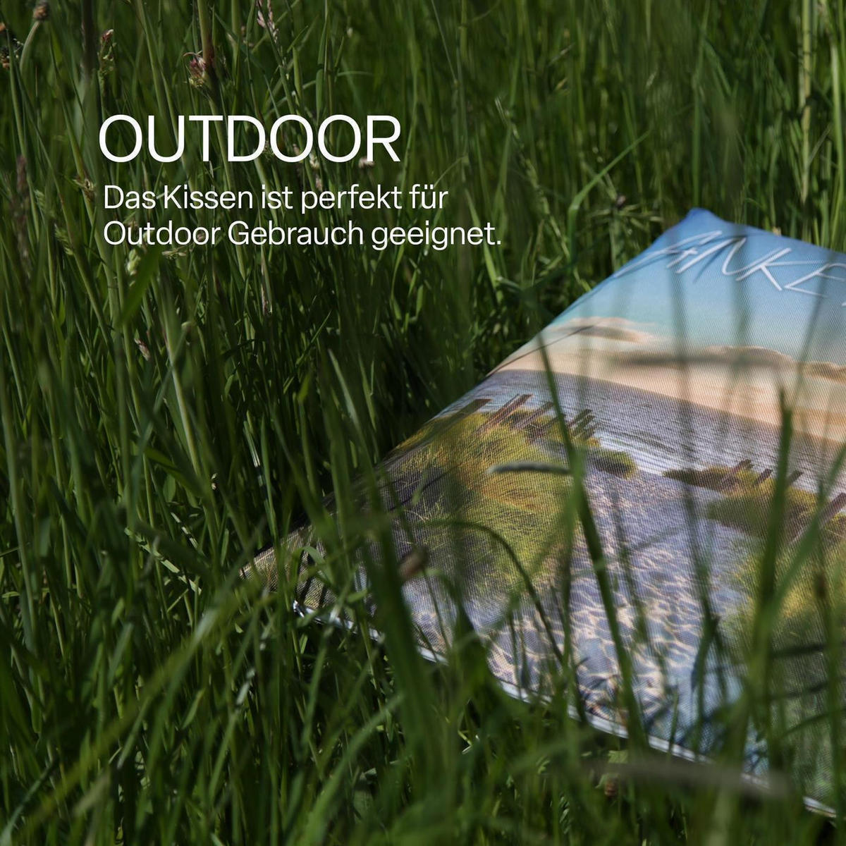 OUTDOORKISSEN 45x45 cm wasserabweisend "Ankerplatz" 1er-Pack - Blau/Grün, Kunststoff (45/45cm)