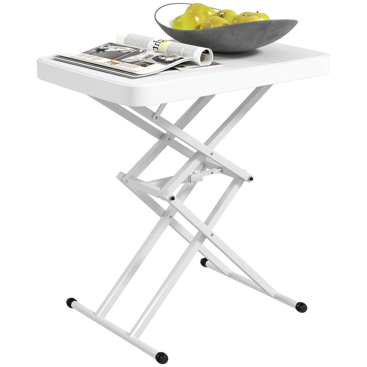 BEISTELLTISCH höhenverstellbar - Weiß, Kunststoff (65/45/70cm) - Outsunny