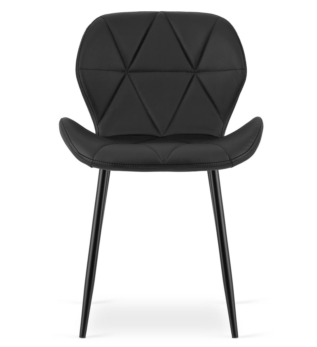STUHL Schwarz 46x53 cm MANGO Öko-Leder 4 Stück - Schwarz, Kunststoff (46/49/53cm)