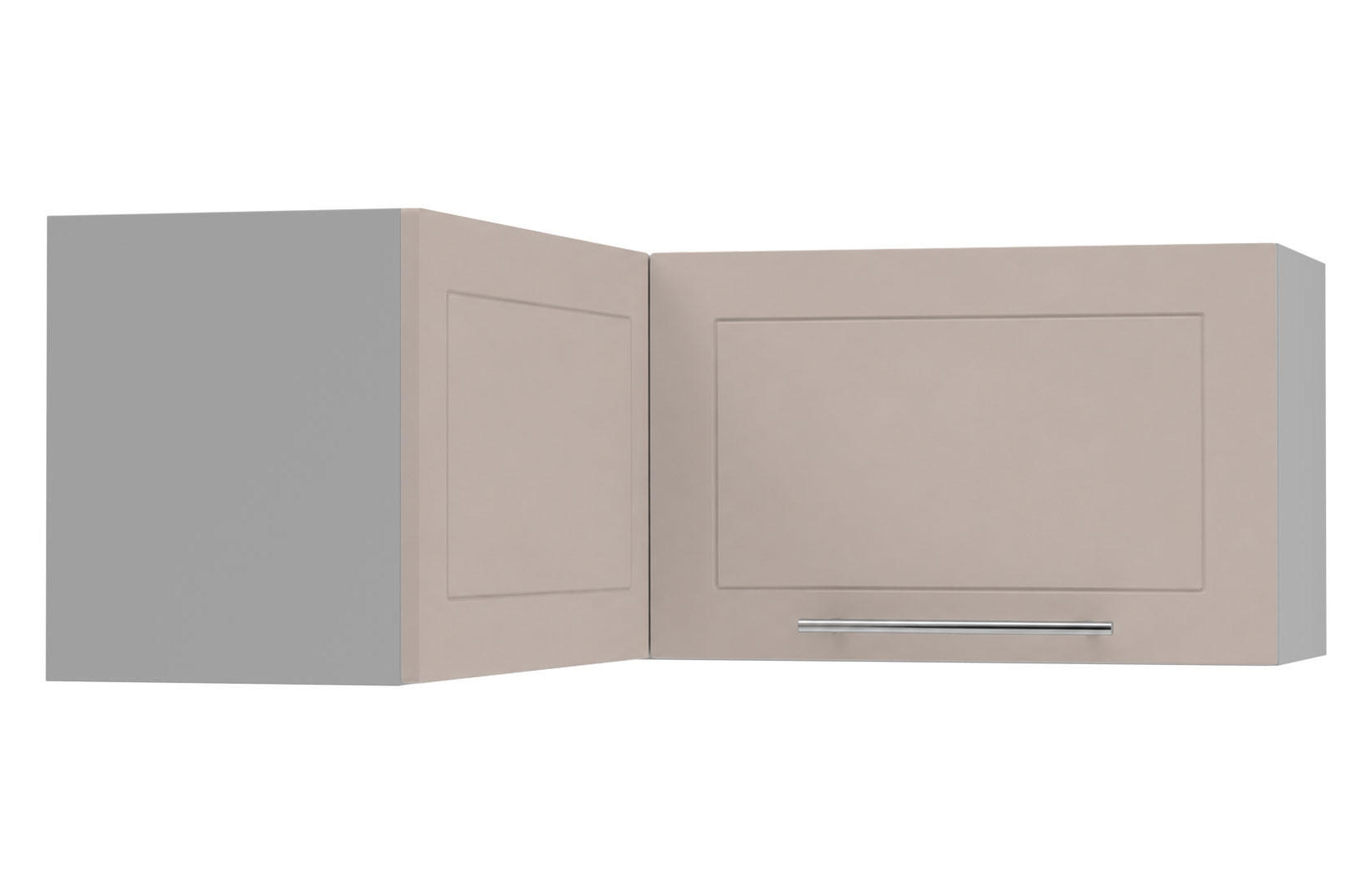 ECKHÄNGESCHRANK Kvantum W14/90/36 Grau / Kaschmir Matt 90 / 90 / 36cm - Kaschmir/Grau, Holz/Holzwerkstoff (90/36/90cm) - Feldmann-Wohnen