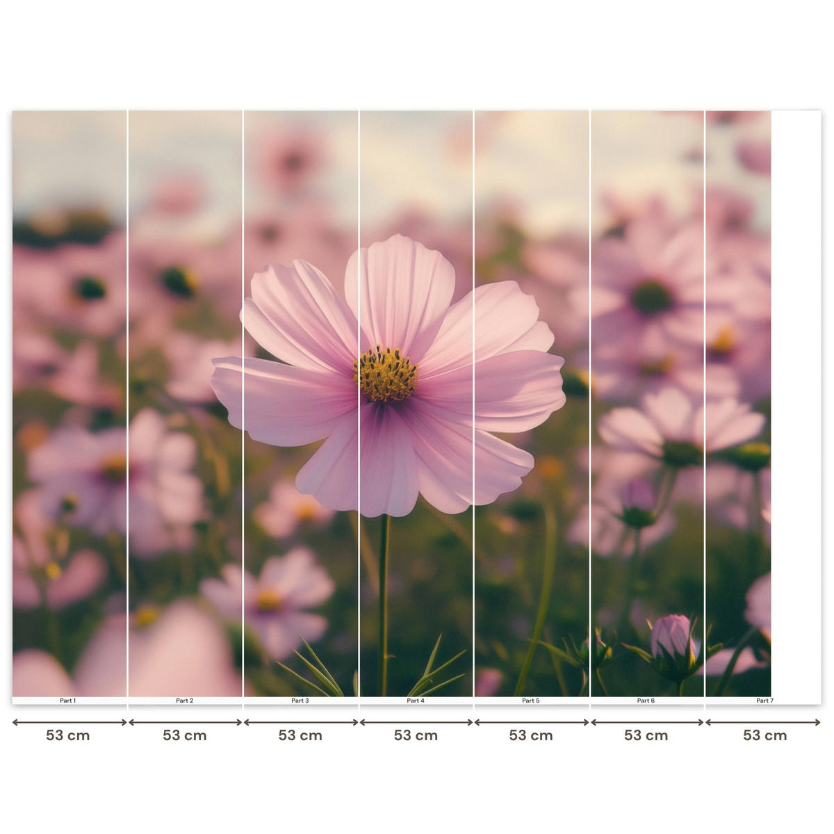 TAPETE - Blumen - Lila - Unscharf - 350x300 cm - Rosa, Papier (350/300cm) - OnlyWow