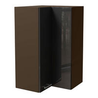 ECKHÄNGESCHRANK Essen W14/60 Graphit Hochglanz / Lava Matt 60 / 60 / 96cm - Dunkelgrau/Graphitfarben, Holz/Holzwerkstoff (60/96/60cm) - Feldmann-Wohnen