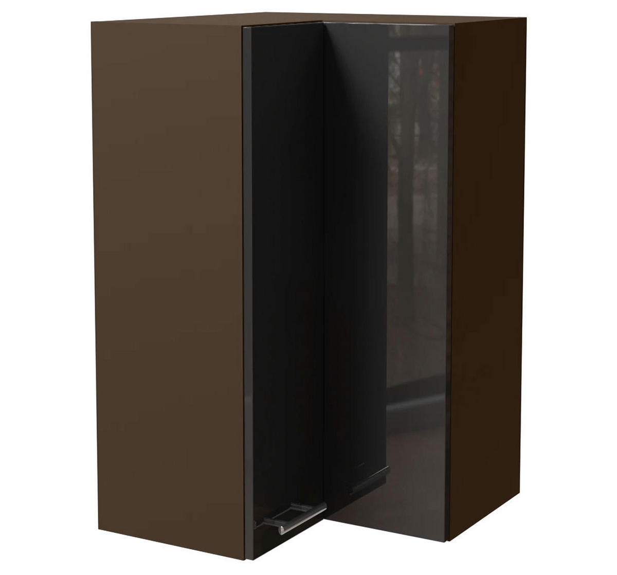 ECKHÄNGESCHRANK Essen W14/60 Graphit Hochglanz / Lava Matt 60 / 60 / 96cm - Dunkelgrau/Graphitfarben, Holz/Holzwerkstoff (60/96/60cm) - Feldmann-Wohnen