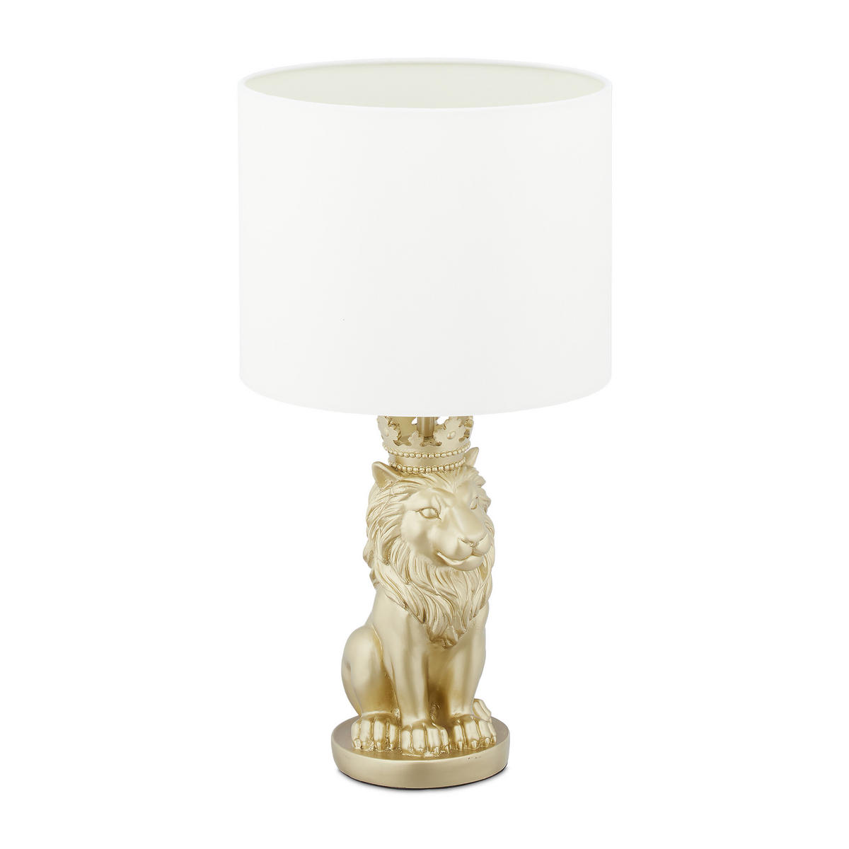 TISCHLAMPE Löwe - Multicolor, Kunststoff/Textil (25/25/47.5cm) - Relaxdays
