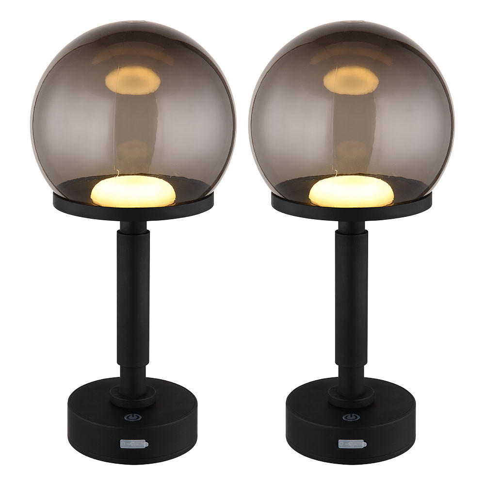 LED TISCHLEUCHTE HAKU Schwarz - Schwarz, Kunststoff (15/15/31.5cm) - Globo Lighting