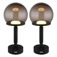 LED TISCHLEUCHTE HAKU Schwarz - Schwarz, Kunststoff (15/15/31.5cm) - Globo Lighting