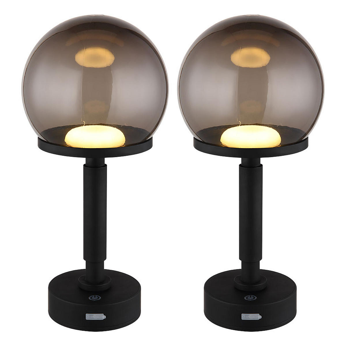 LED TISCHLEUCHTE HAKU Schwarz - Schwarz, Kunststoff (15/15/31.5cm) - Globo Lighting