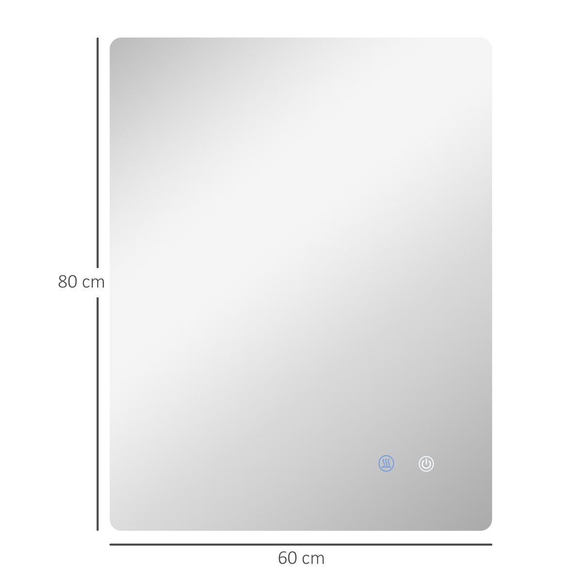 BADEZIMMERSPIEGEL DE-15130 80/60 cm mit 3 LED-Farben und dimmbar Weiß - Transparent, Glas (60/3/90cm) - ComfortXL