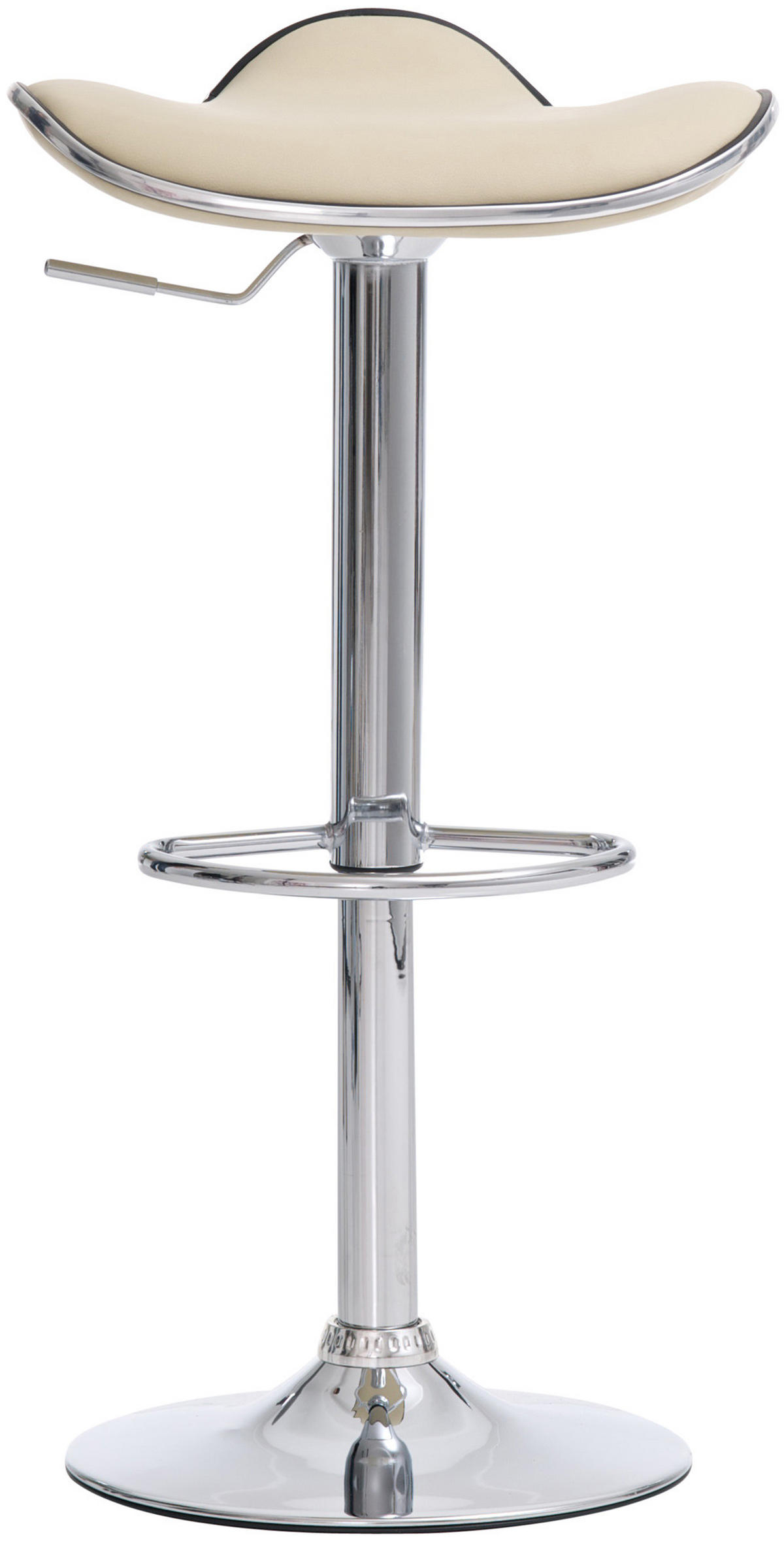 BARHOCKER 2er Set Lederlook Creme - Chromfarben/Creme, Textil/Metall (45/71/45cm) - CLP