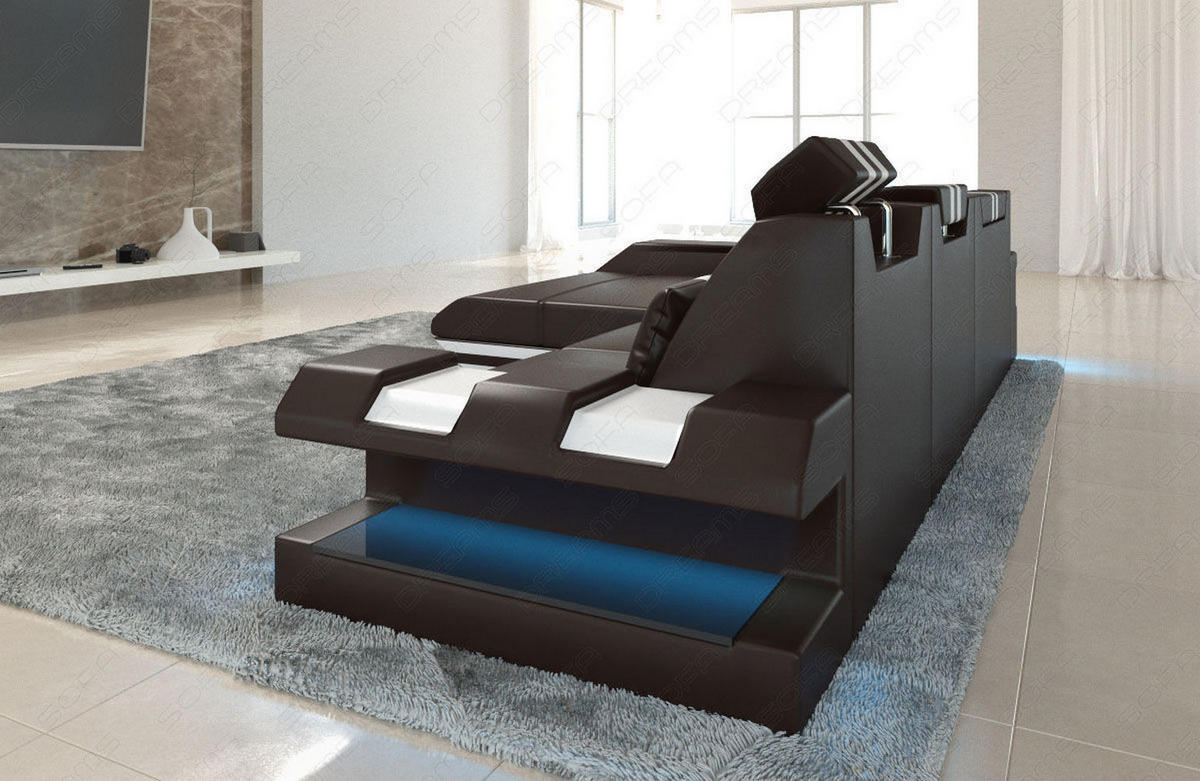 ECKSOFA Apollonia L - Braun, Leder (295/190cm) - Sofa Dreams