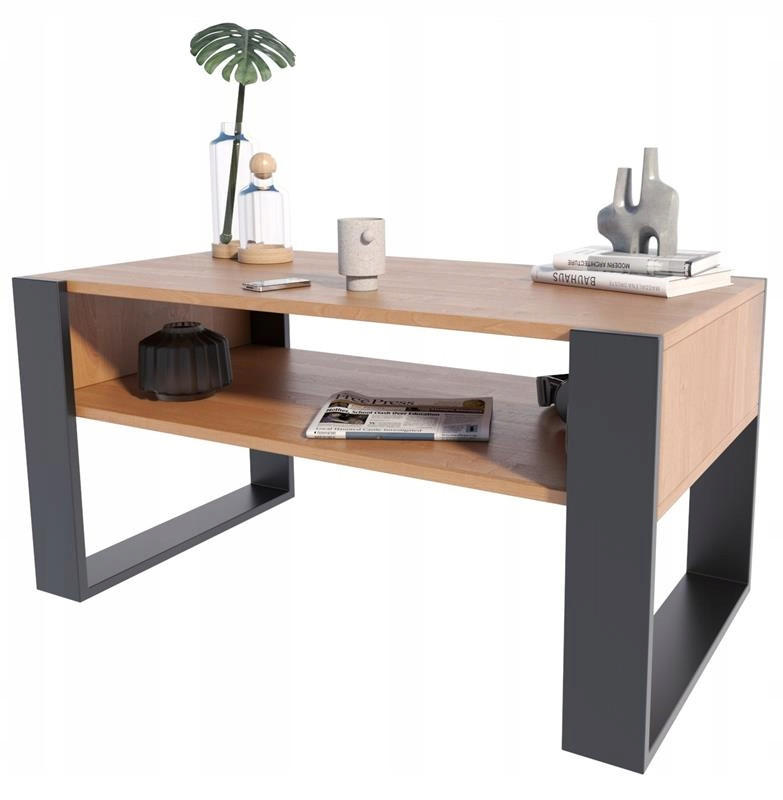 COUCHTISCH KAJA Erle-Schwarz 100/53,6/50 cm - Erlefarben, Holzwerkstoff (53.6/100/50cm) - Matkam Möbel