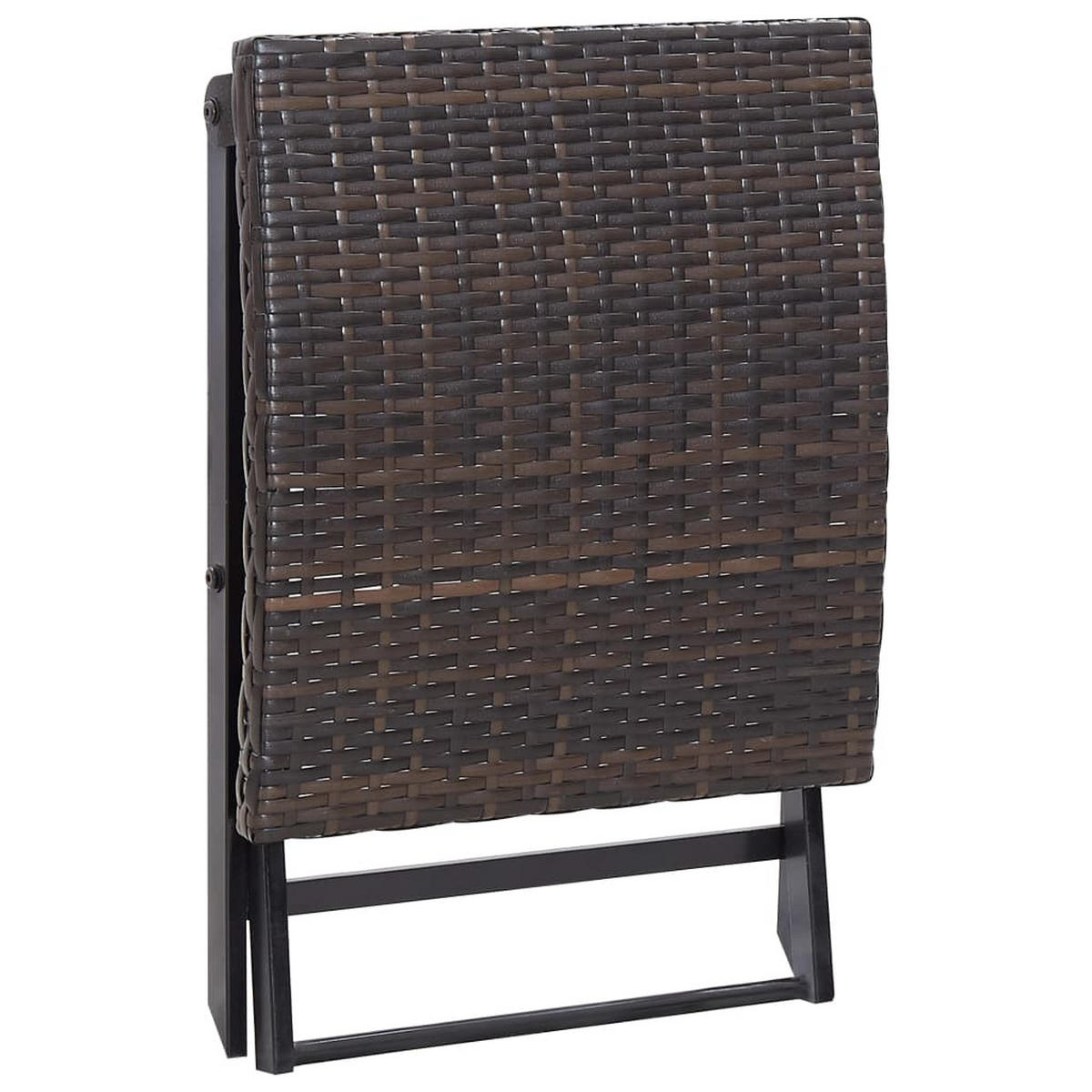 KLAPPHOCKER Poly Rattan Braun - Braun, Kunststoff (44/40/44cm) - vidaXL