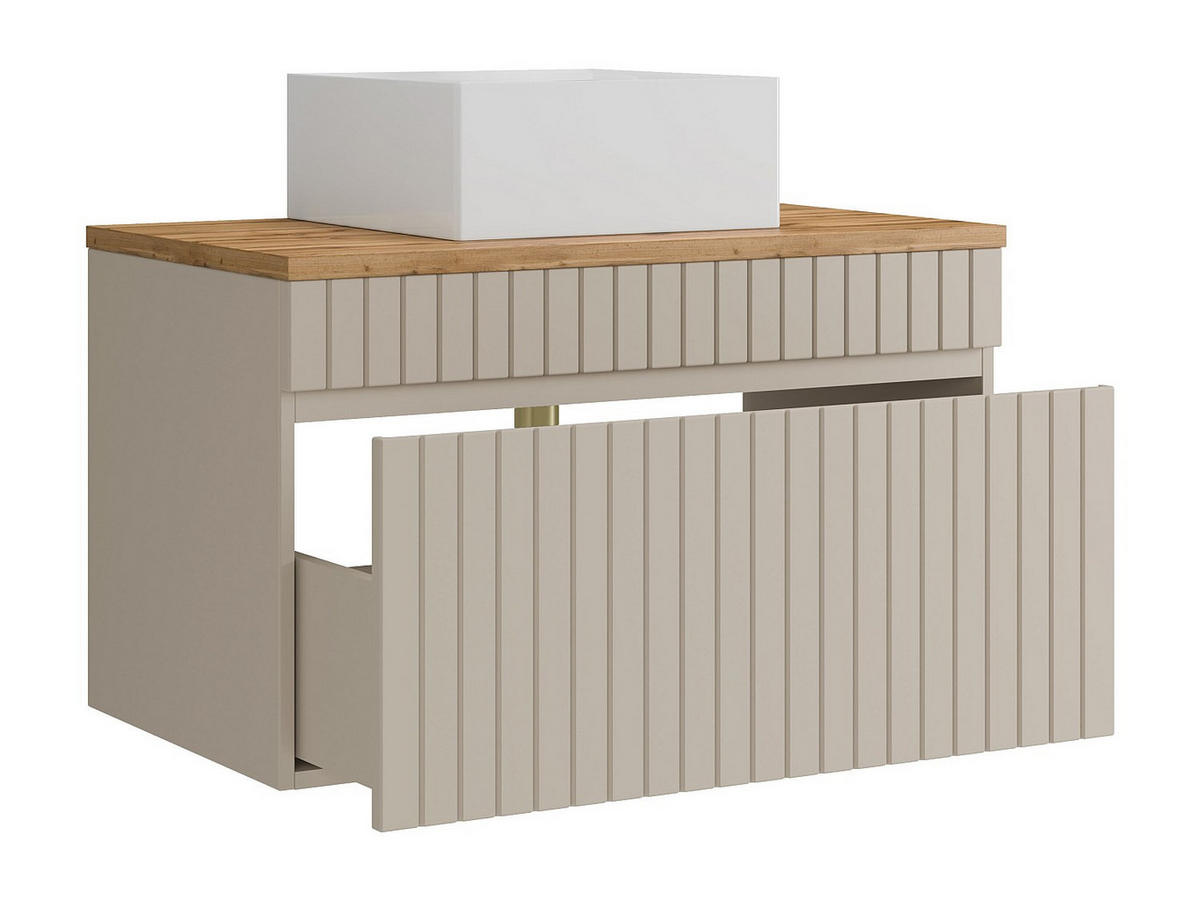 EINZELWASCHTISCH - 80cm x 46cm - MDF - beige - SATARA - Beige, Holz (80/46/46cm) - Vente-Unique