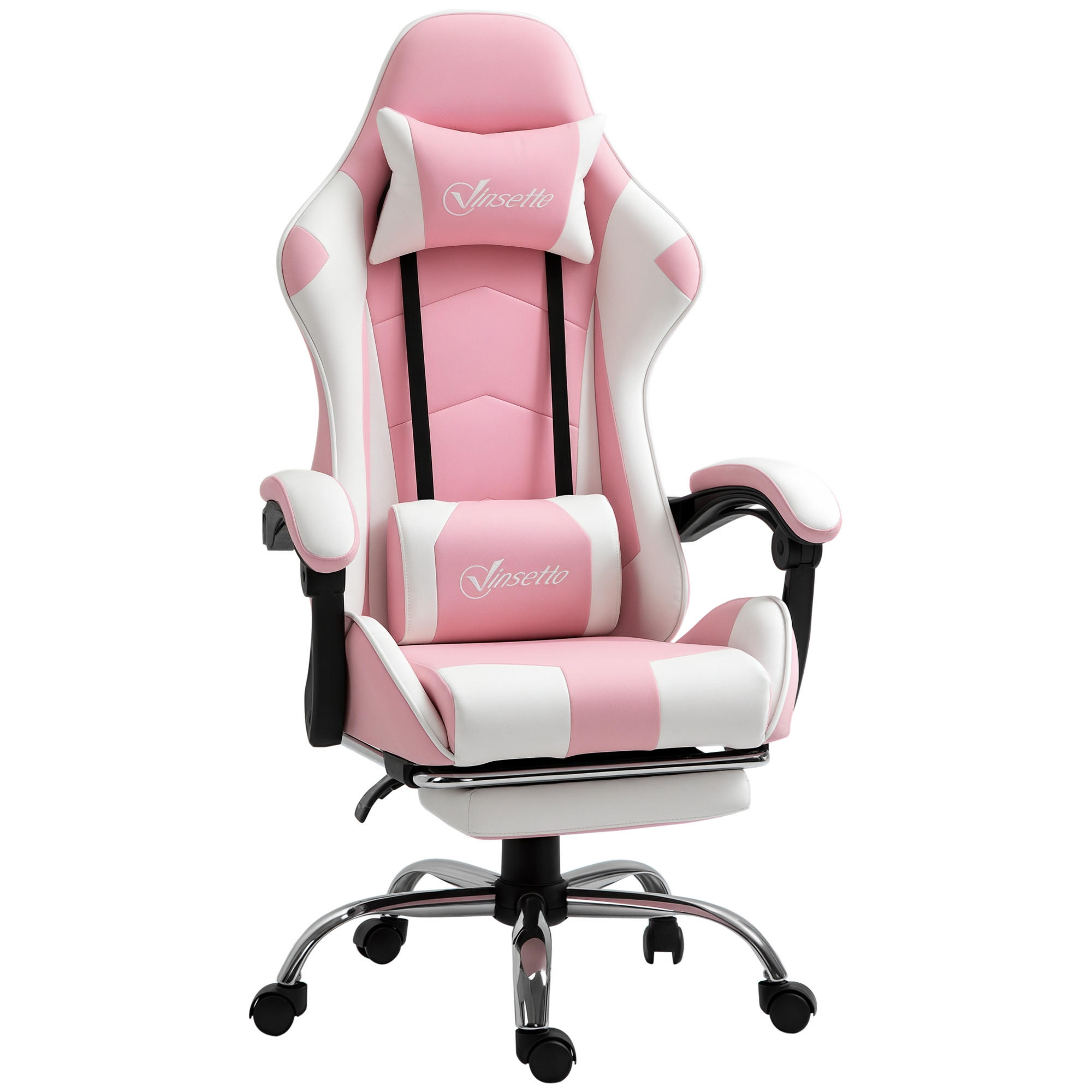 GAMINGSTUHL, Kunstleder, PVC, Rosa+Weiß - Multicolor, Kunststoff (67/127/64cm) - Vinsetto