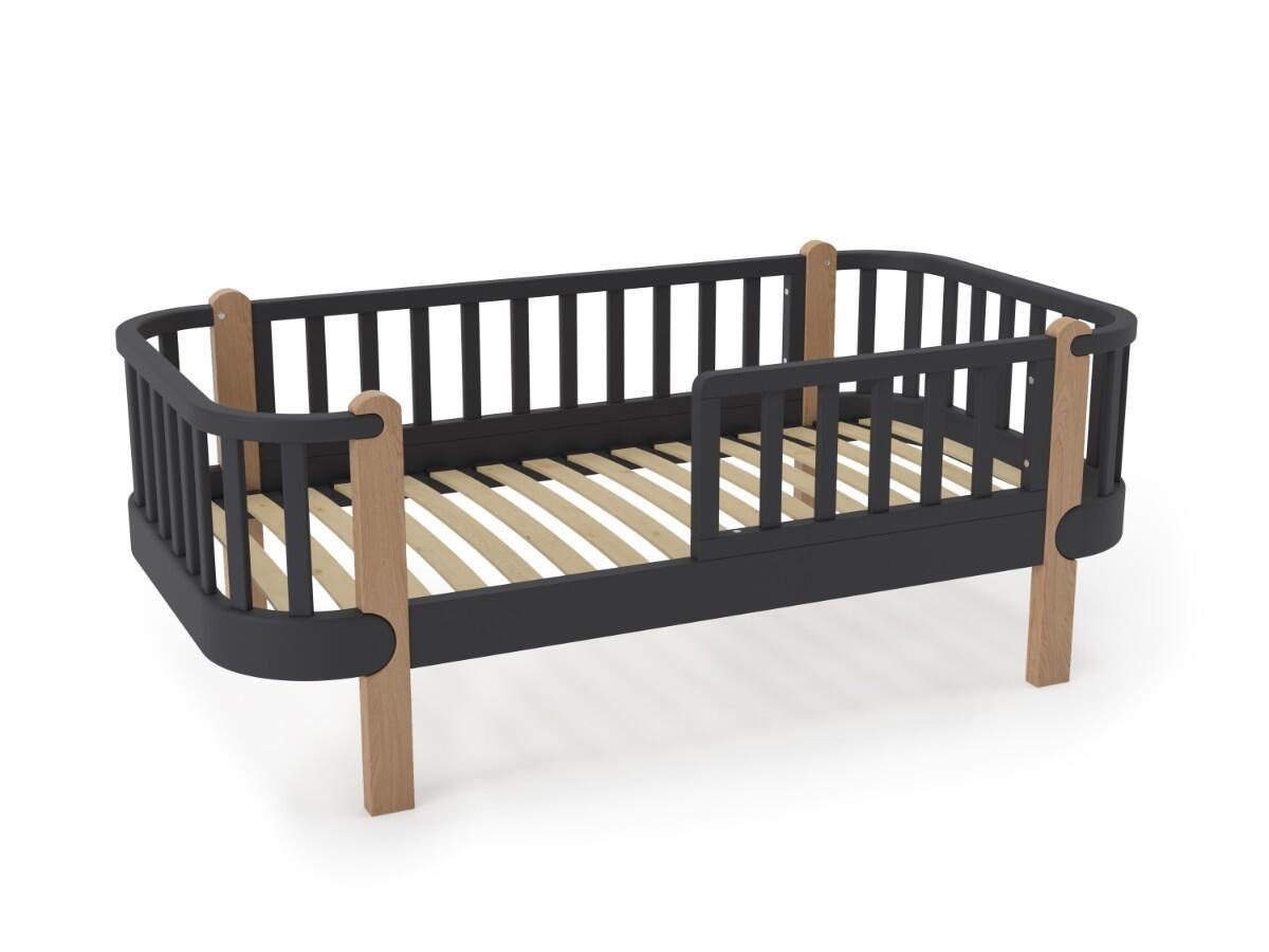 KINDERBETT ETUDE Schwarz 88x165x65 cm - Schwarz, Holz - FURNLUX