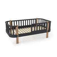 KINDERBETT ETUDE Schwarz 88x165x65 cm - Schwarz, Holz - FURNLUX