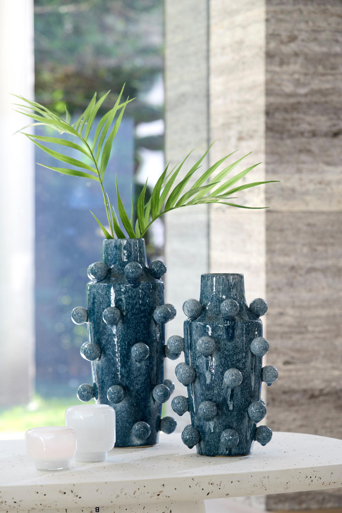 VASE Molly Blau Ø23/43 cm - Blau, Keramik (43cm) - Light & Living