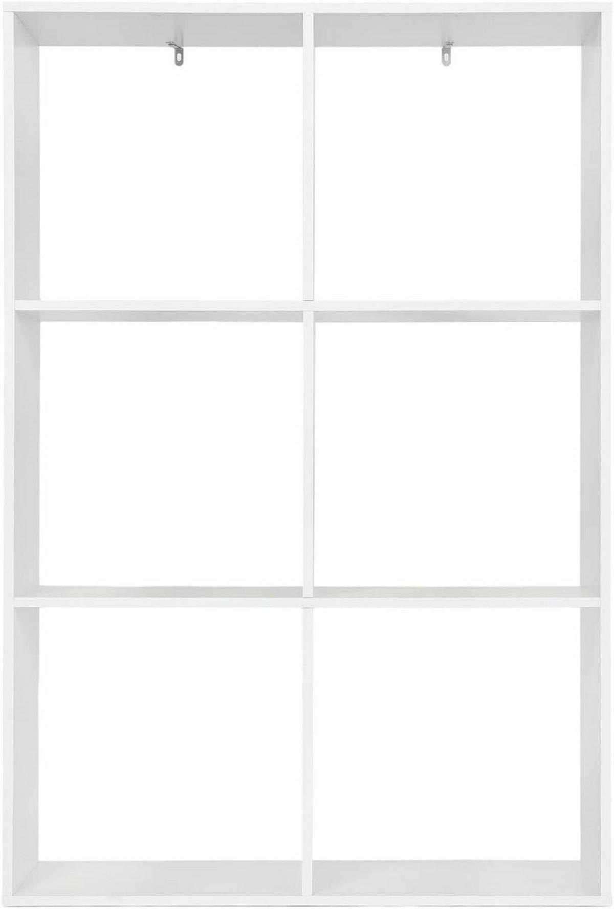 BÜCHERREGAL mit 3 Ebenen 6 Fächern, Holzwerkstoff, Weiß - Weiß, Holzwerkstoff (74/106/29cm) - Woltu