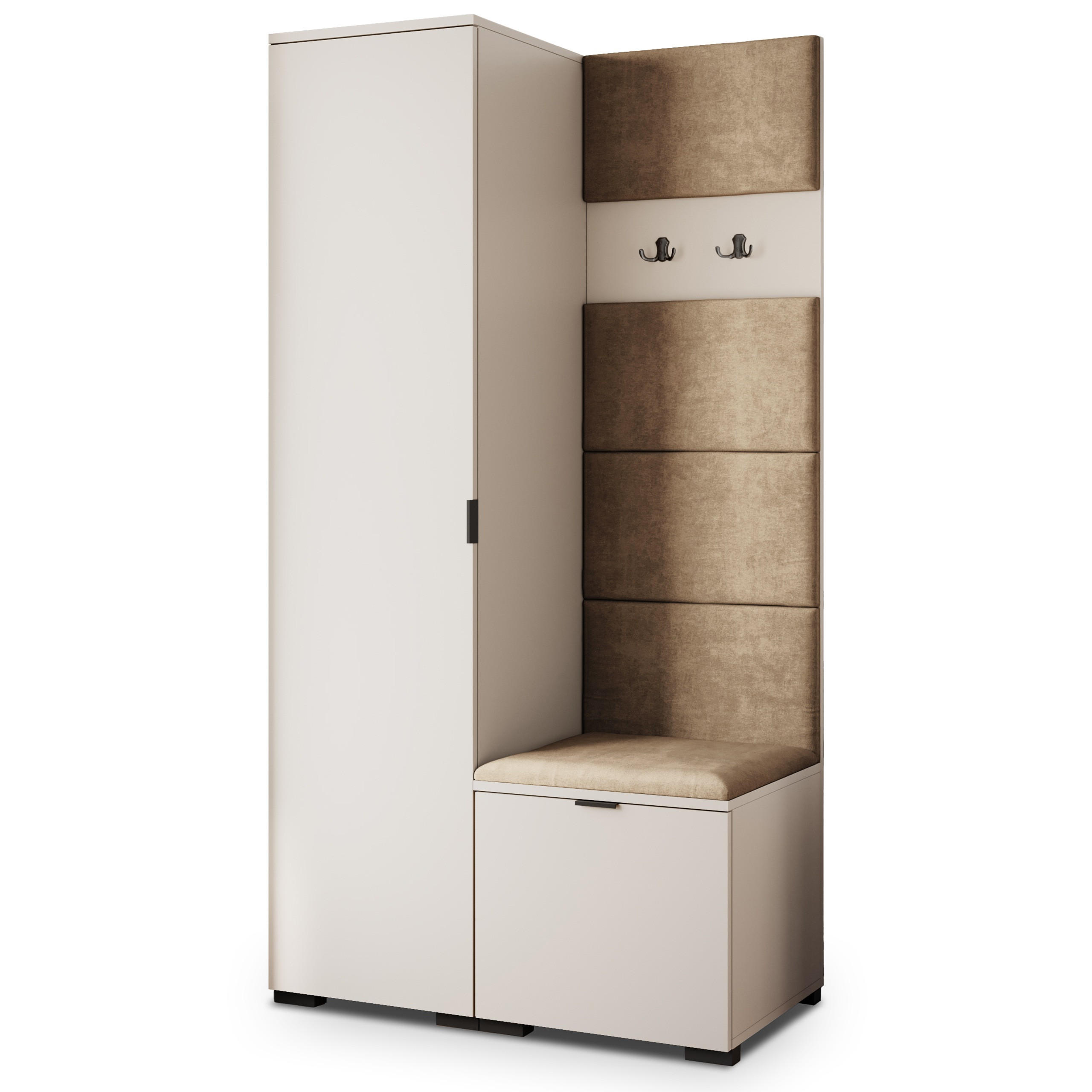 Masseno Garderobenschrank Kaschmir, Mokka 95x181x51 cm