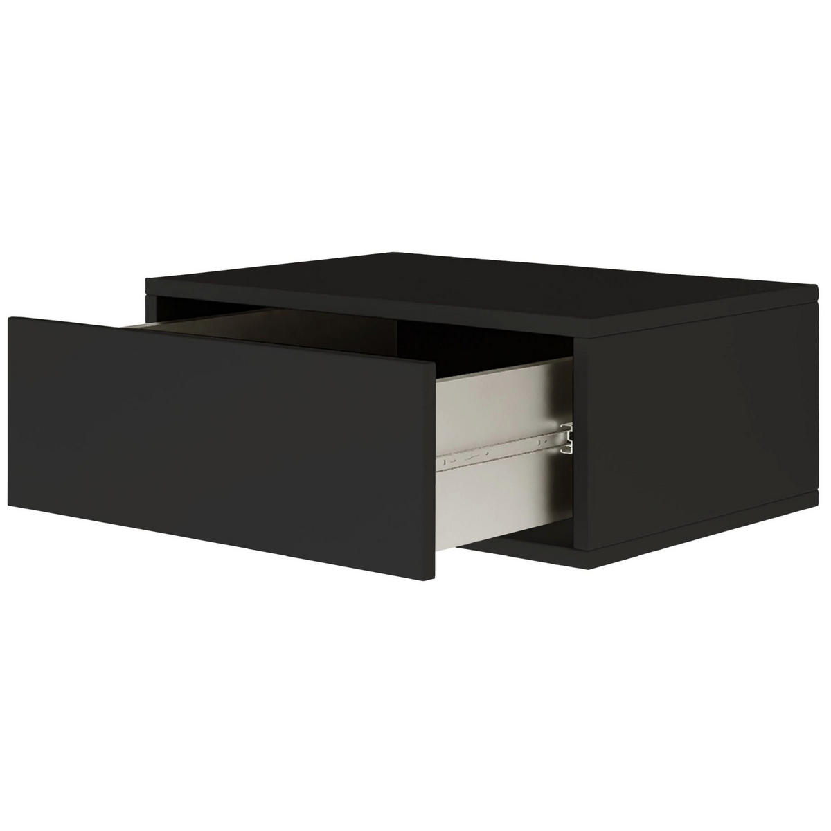 NACHTTISCH hängend Framme Schwarz, 50 cm - Schwarz, Holzwerkstoff (50/20.8/36cm) - Selsey