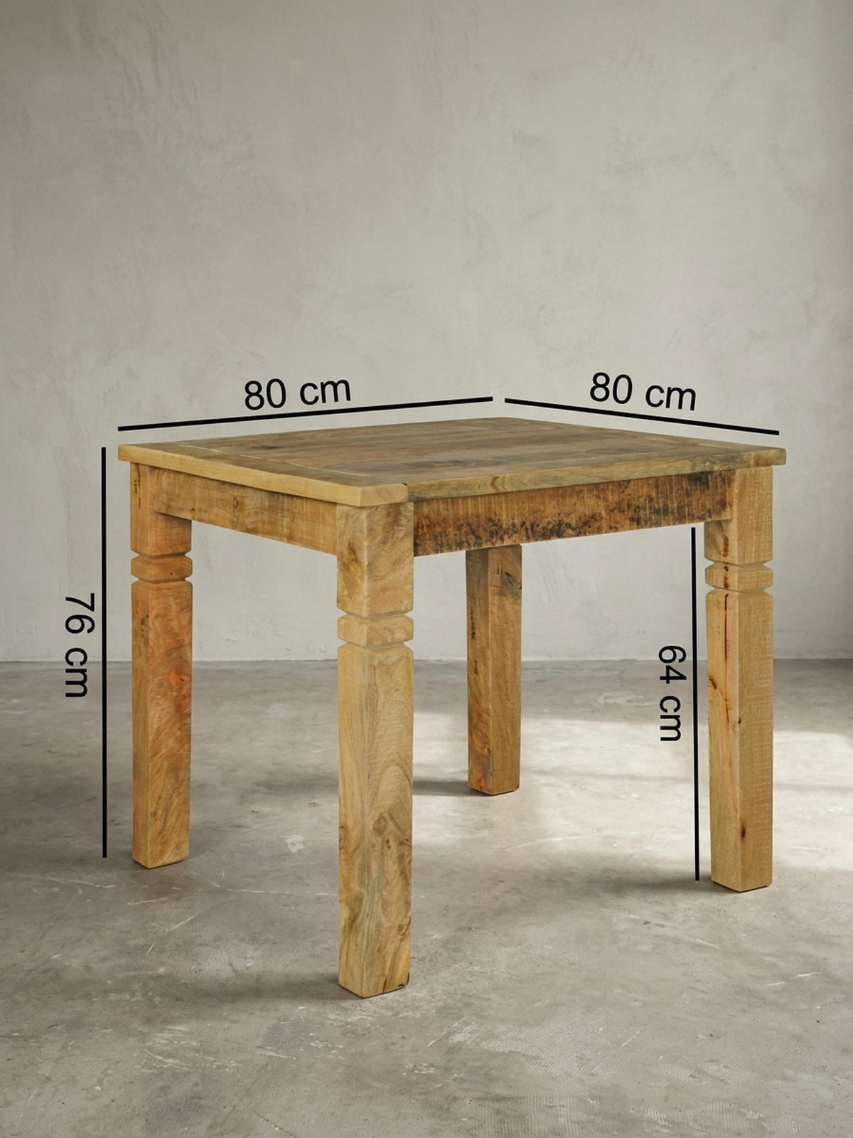 ESSTISCH Massivholz Quadratisch Landhausstil DIANA, Braun 80x80x76 cm - Braun, Holz (80/80/76cm) - KADIMA DESIGN