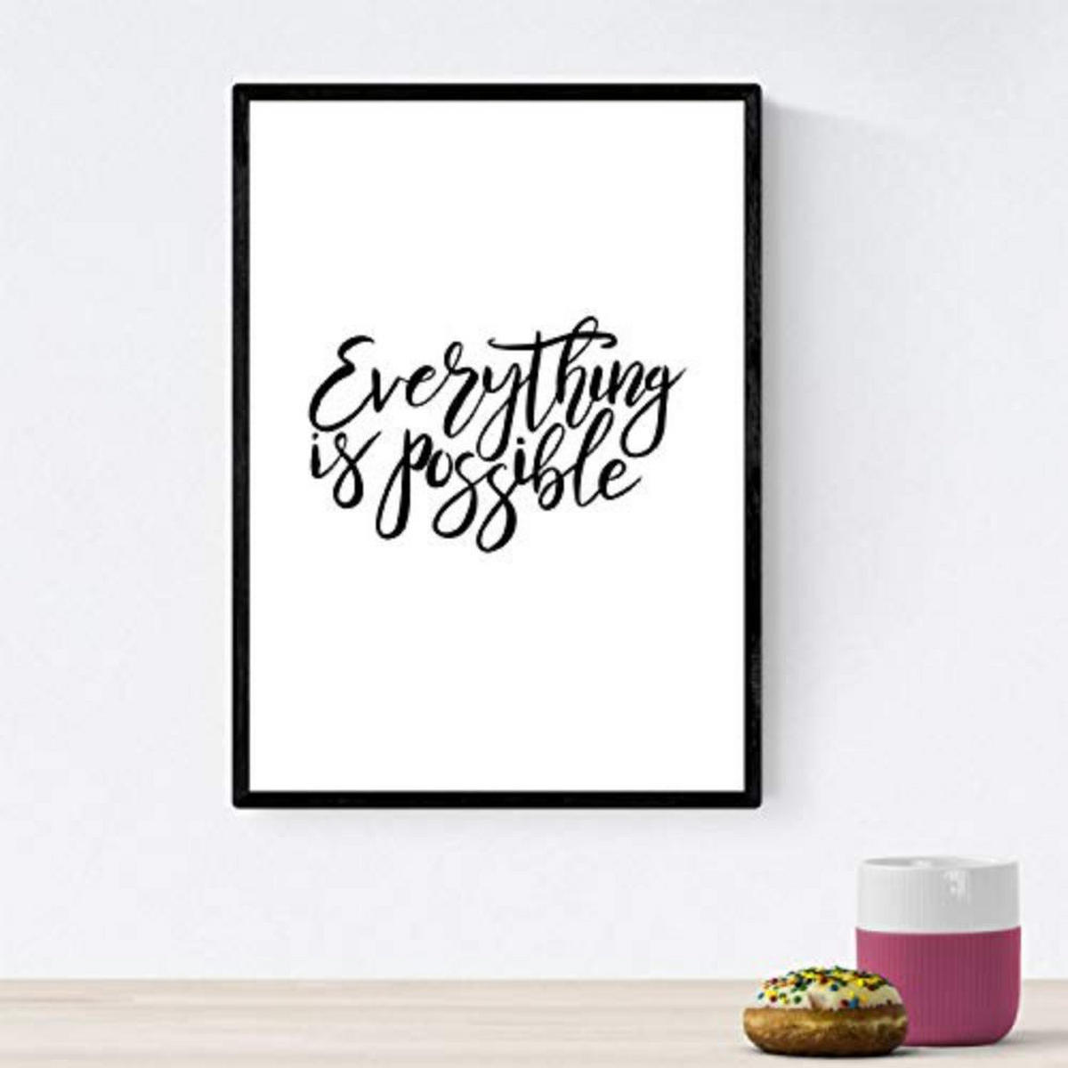 POSTER Set mit 4 glücklich und bunt ‚Ehrfürchtig‘ A4 Rahmenlos - Klar, Papier (29.7/3cm) - Nacnic