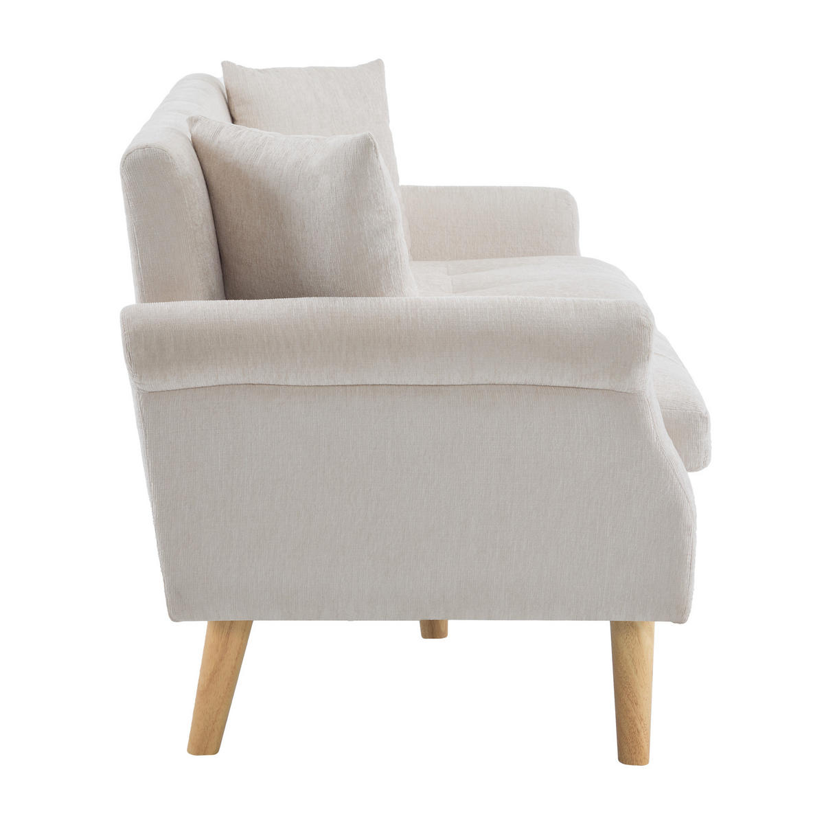 2-SITZER Sofa Chenille mit 15 cm Sitzkissen 162/74/77 cm Beige - Beige, Textil (77/162/74cm) - Redom