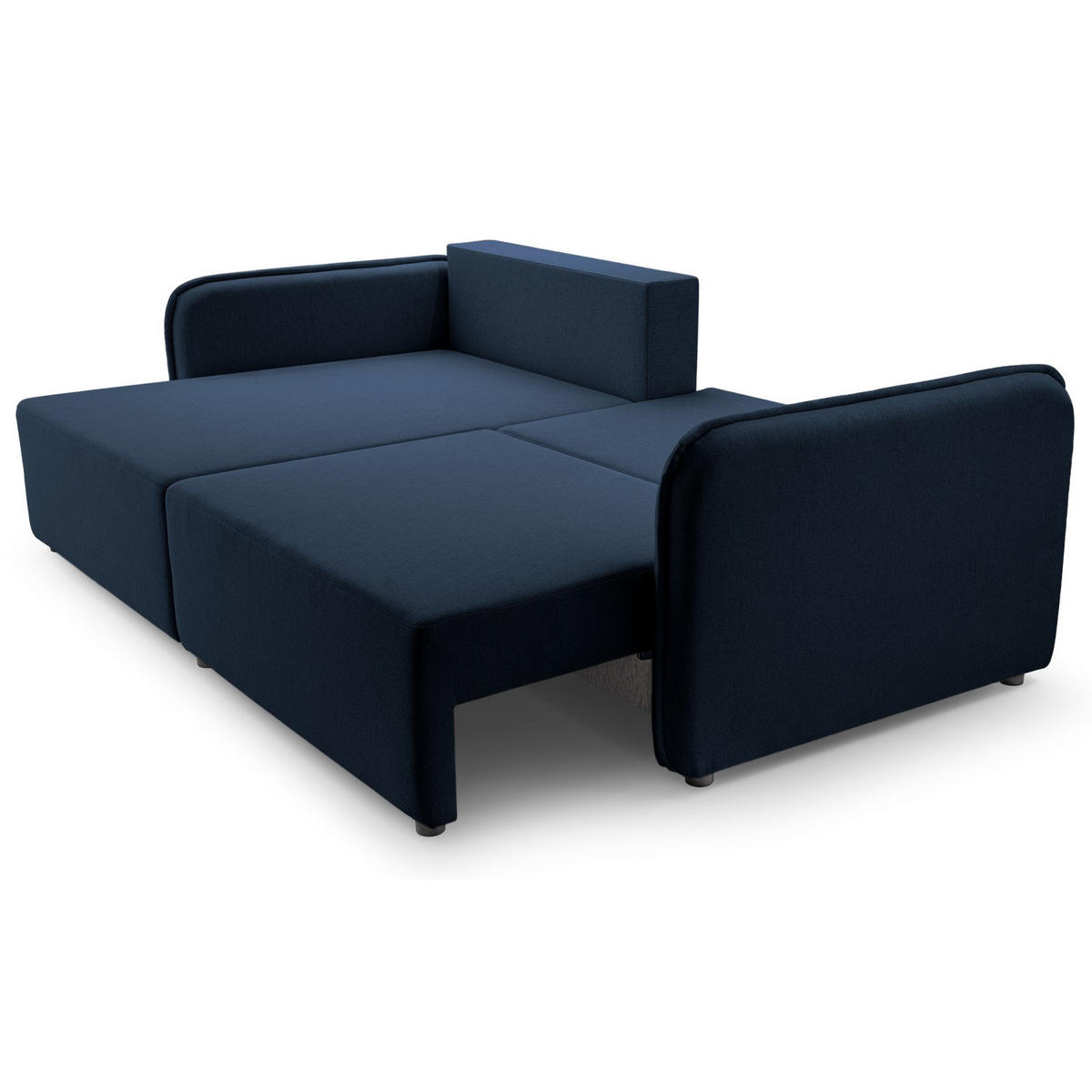 ECKSOFA Kassian, Marineblau Strukturstoff, linksseitig - Schwarz/Dunkelblau, Kunststoff/Textil (227/147cm) - Selsey