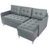 ECKSOFA Fado mit Schlaffunktion Grau Samtstoff - Grau, Textil (210/141cm) - Bromarkt