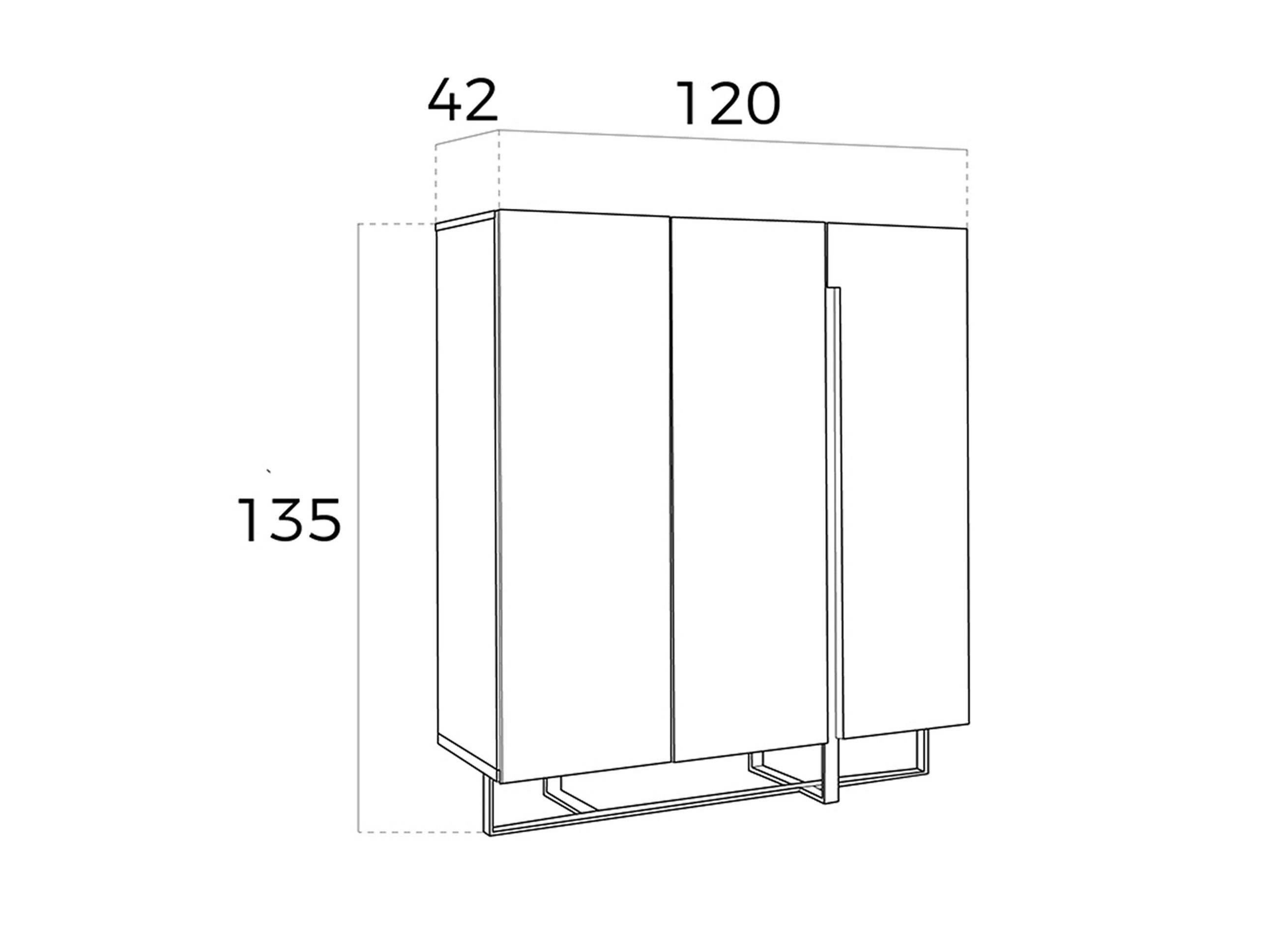 HIGHBOARD Weiß Stahl 120/42/135 cm - Edelstahlfarben/Weiß, Holz/Metall (120/135/42cm) - ANGEL CERDA