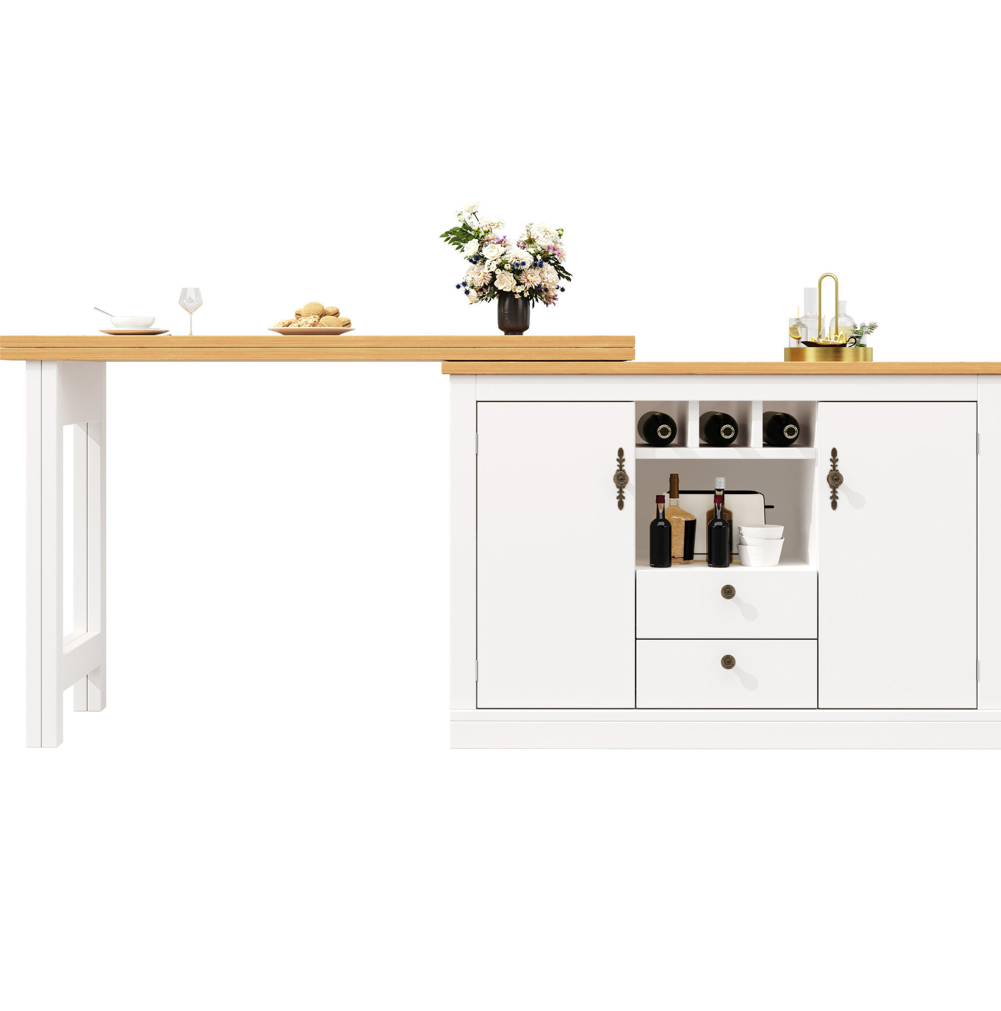 Meubliv Bartisch Weiß 40x76x180 cm