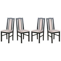 ESSZIMMERSTUHL - Set 4x Bos 7 Schwarz, paros 2 - Beige/Schwarz, Holz (43/96/40cm) - Leaf Design