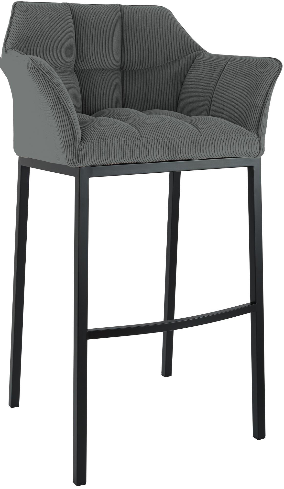 BARHOCKER Metall Grau - Schwarz/Grau, Metall (64/110/48cm) - CLP