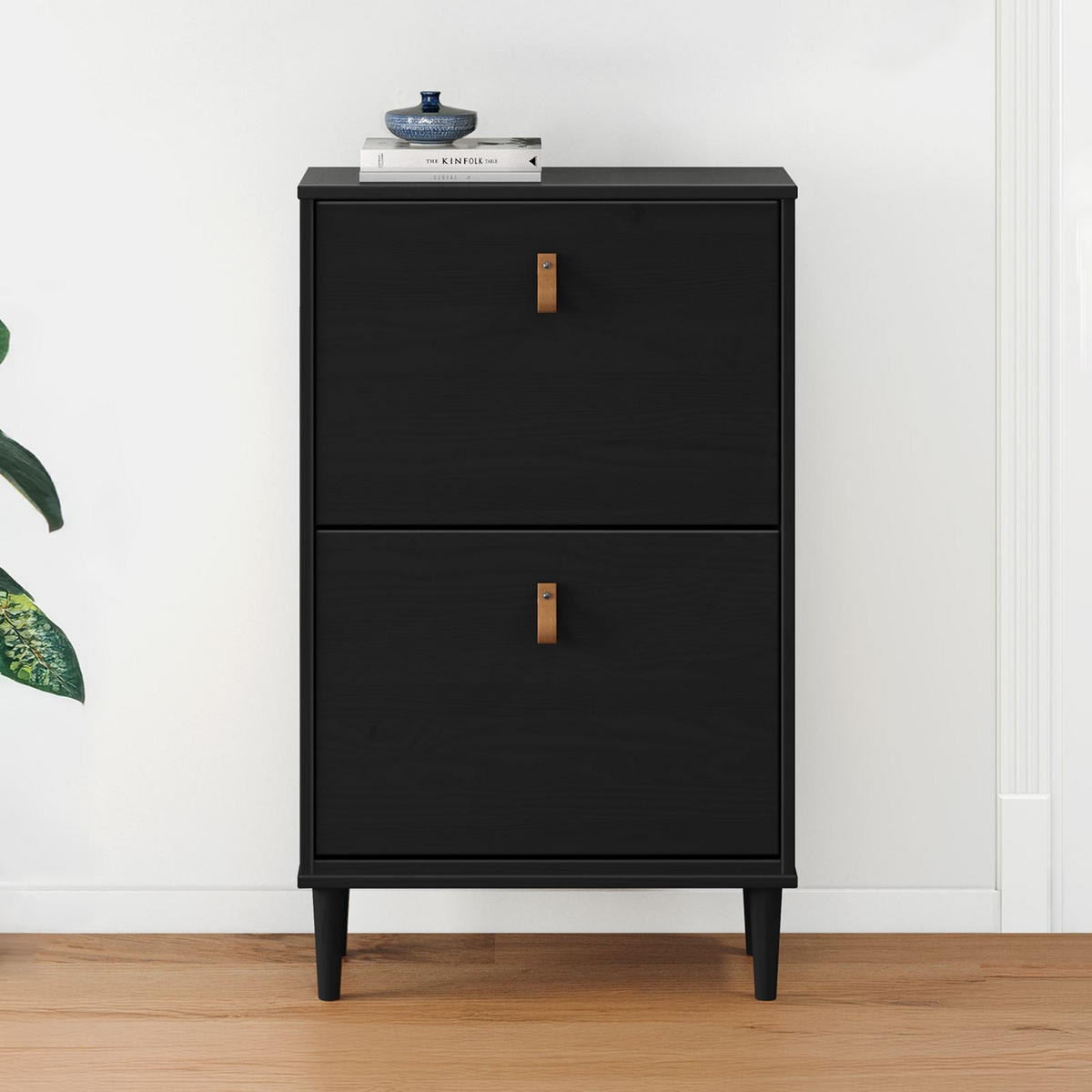 SCHUHKIPPER MIKKA schwarz - Schwarz, Holz (59/96/25cm) - IDIMEX