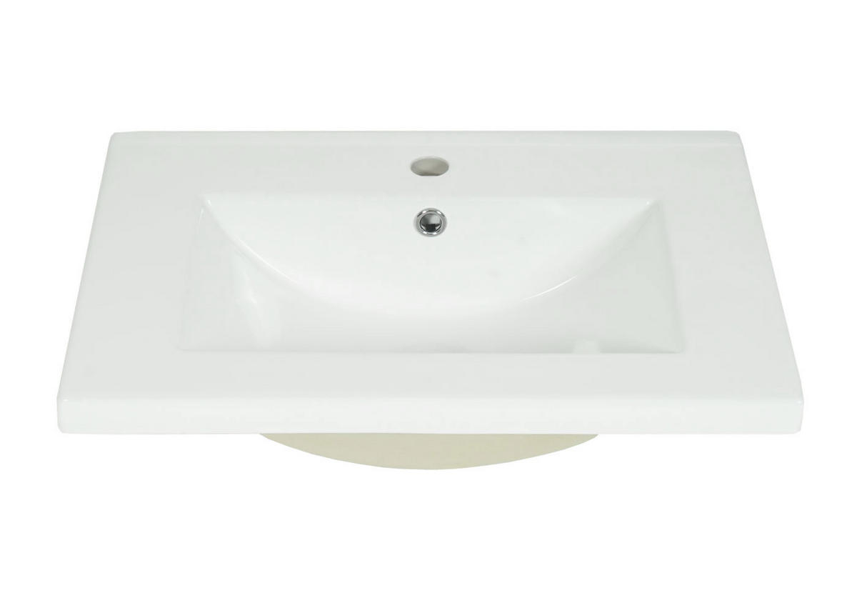 WASCHBECKEN eckig Weiß - Weiß, Keramik (61/17/47cm) - MCW