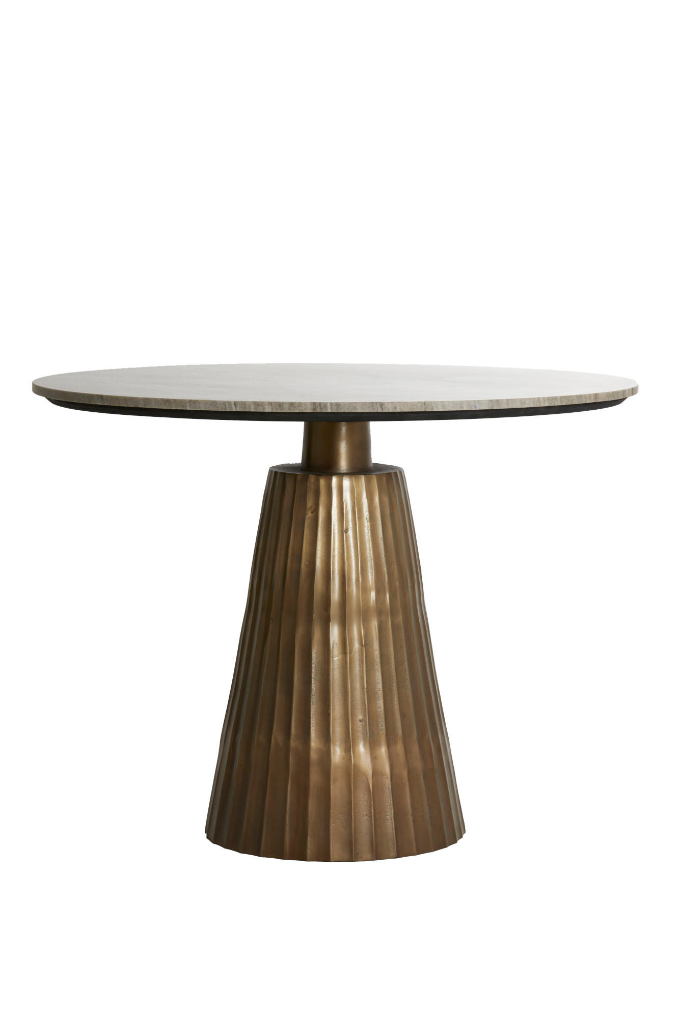 ESSTISCH Rianne Braun Ø100/75 cm - Bronzefarben, Metall (100/100/75cm) - Light & Living