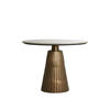 ESSTISCH Rianne Braun Ø100/75 cm - Bronzefarben, Metall (100/100/75cm) - Light & Living