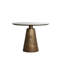 ESSTISCH Rianne Braun Ø100/75 cm - Bronzefarben, Metall (100/100/75cm) - Light & Living