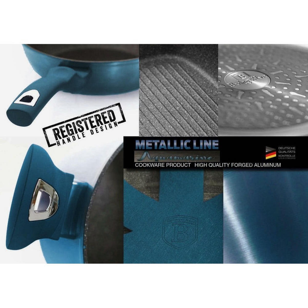 PFANNENSET Blau 50/30/20 cm BH6177 - Blau, Metall - Berlinger Haus