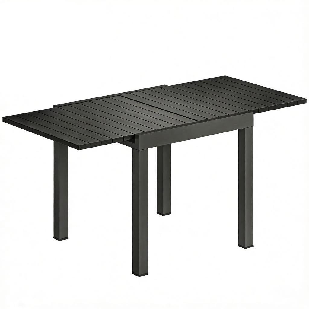 GARTENTISCH 80-160/80/75 cm aus Aluminium DE-39942 Schwarz - Schwarz, Metall (80/160/75cm) - ComfortXL