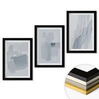 WANDBILDER 3er-Set - 20x30 cm Schwarzer Rahmen - Abstrakte Aquarellkunst - Schwarz, Kunststoff (20/30cm) - ArtPrintCave