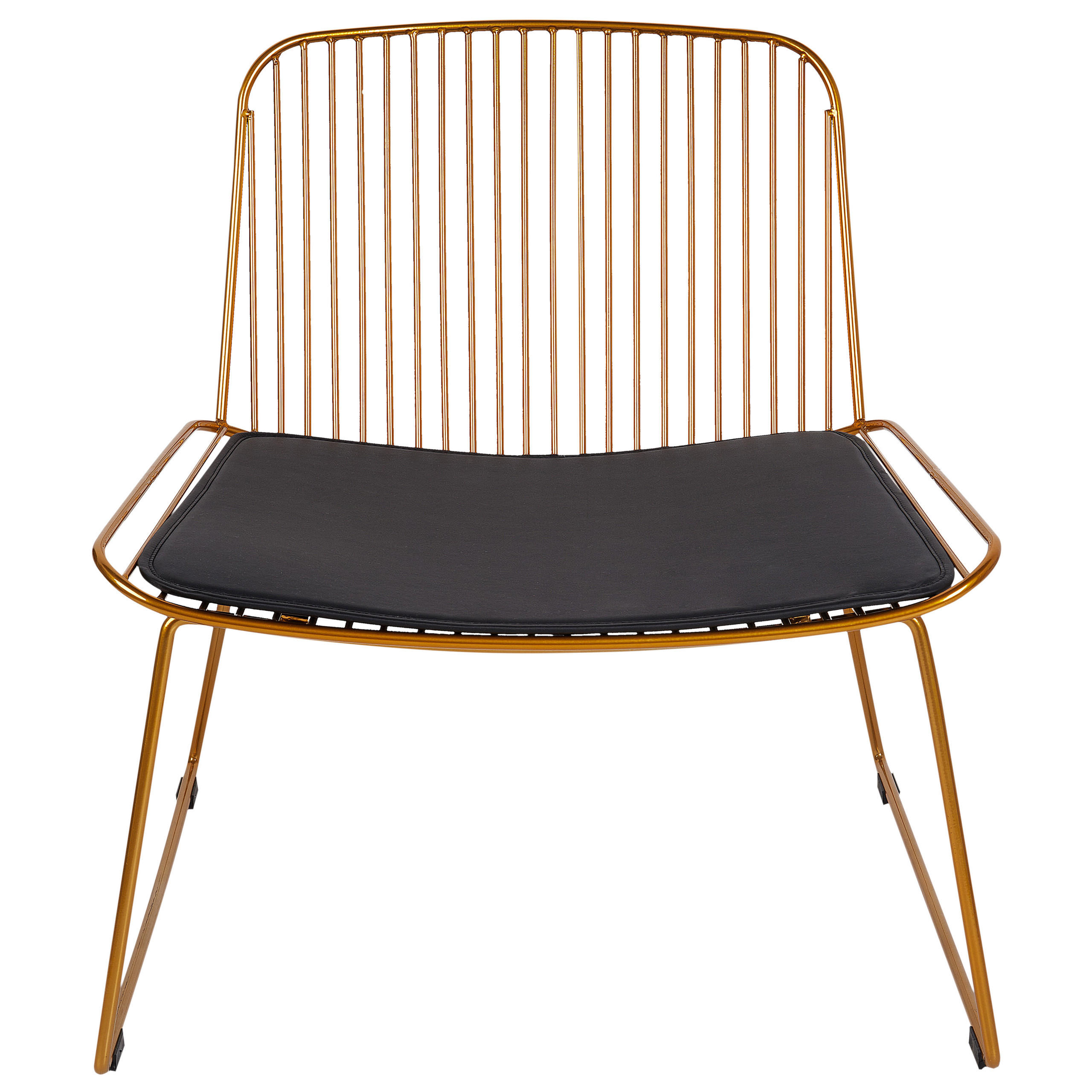 ESSZIMMERSTUHL Metall Gold Snorum - Goldfarben/Schwarz, Metall (67/70/68cm) - Beliani