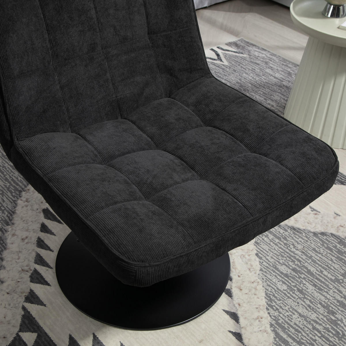 LOUNGESESSEL HENRY Schwarz - Schwarz, Textil (62.5/102/76cm) - SVITA