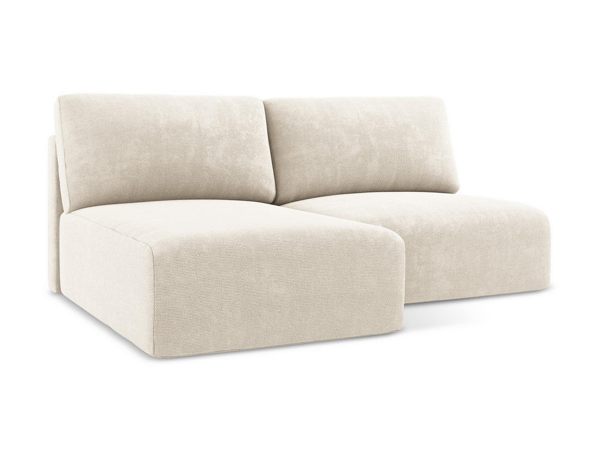 ECKSOFA mit Schlaffunktion links Chenille Stoff Beige - Beige/Creme, Kunststoff/Textil (149/210cm) - Makamii